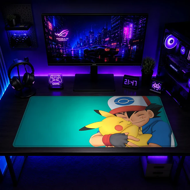Mousepad XL Pokemon Ash y Pikachu Premium 2