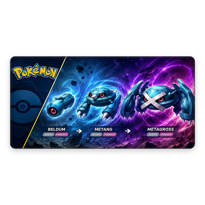 Mousepad Pokemon Evolucion Metagross Waterproof 1