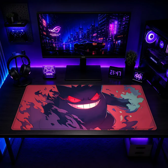 Mousepad Gamer Pokemon Gengar Rojo Formato XXL 2