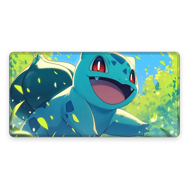 Mousepad Gamer Pokemon Bulbasaur Feliz Formato XXL 1