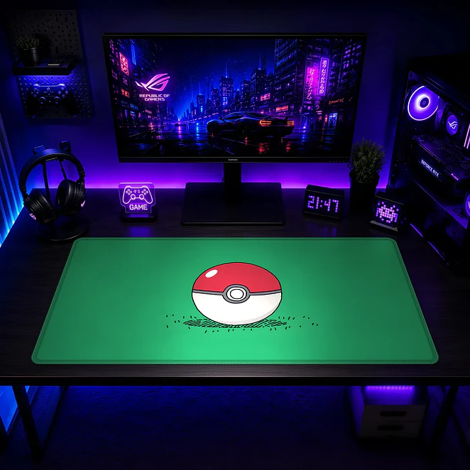 Mousepad XL Pokemon Pokeball Verde Premium 2