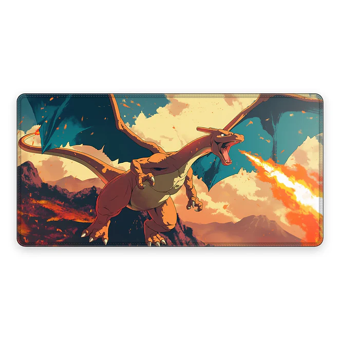 Mousepad Anime Pokemon Charizard Atardecer XL 1