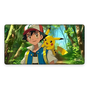 Mousepad Anime Pokemon Ash y Pikachu Bosque XL