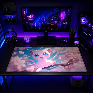 Mousepad Gamer Pokemon Mew Sakura Formato XXL
