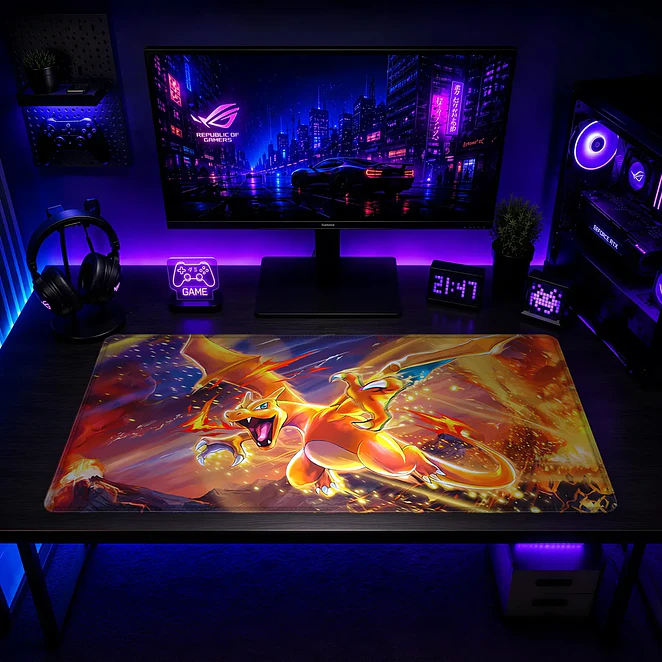 Mousepad Pokemon Charizard Batalla Waterproof 2