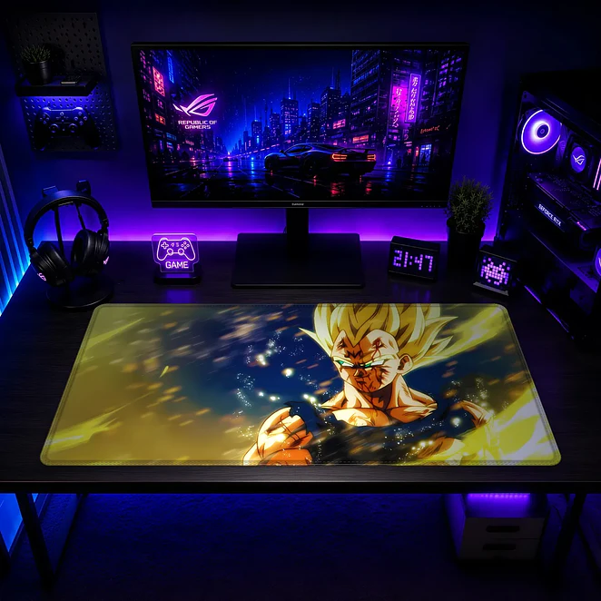Mousepad Gamer Dragon Ball Vegeta Super Saiyan Formato XXL 2