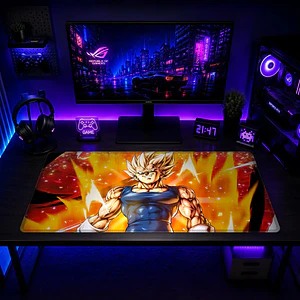 Mousepad Gamer Dragon Ball Majin Vegeta Fuego Formato XXL