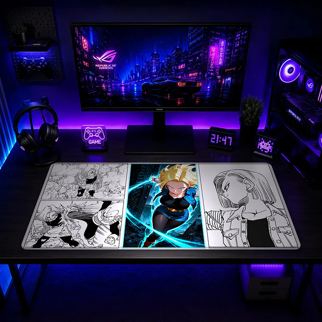 Mousepad Gamer Dragon Ball Androide 18 Formato XXL 2