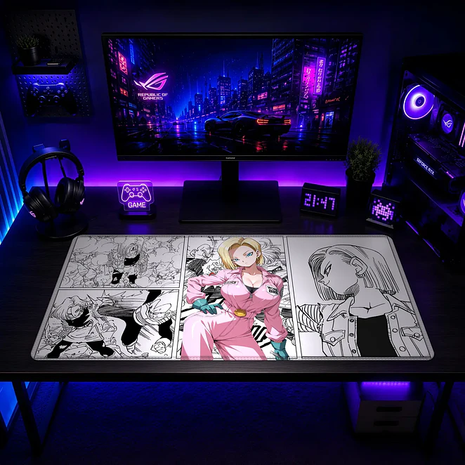 Mousepad XL Dragon Ball Androide 18 Rosa Premium 2
