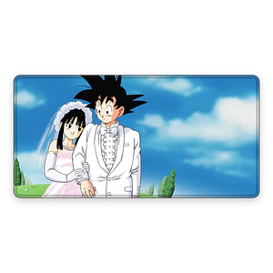 Mousepad Gamer Dragon Ball Goku y Chichi Boda Formato XXL
