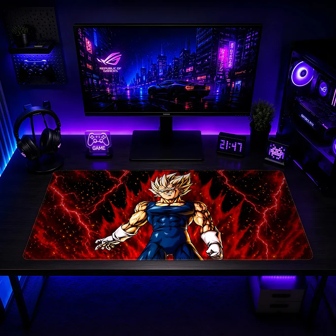 Mousepad Dragon Ball Majin Vegeta Rojo Waterproof 2