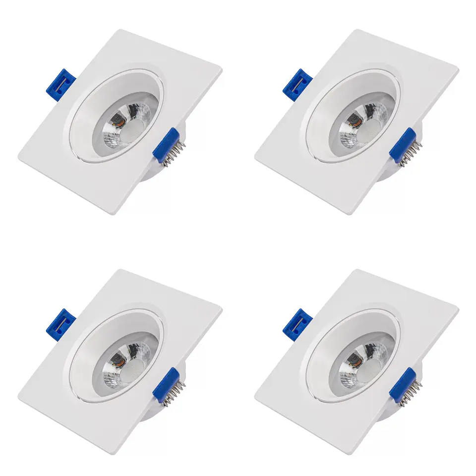 4 Pack Bombillo Tipo Spot Cuadrado Dirigible, 7W, 3000K, LUCERNA 1