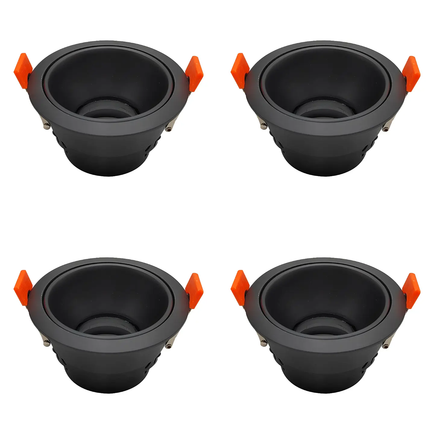 4 Pack Aro Empotrable para Spot c/Sócate GU10, Negro, LUCERNA 1