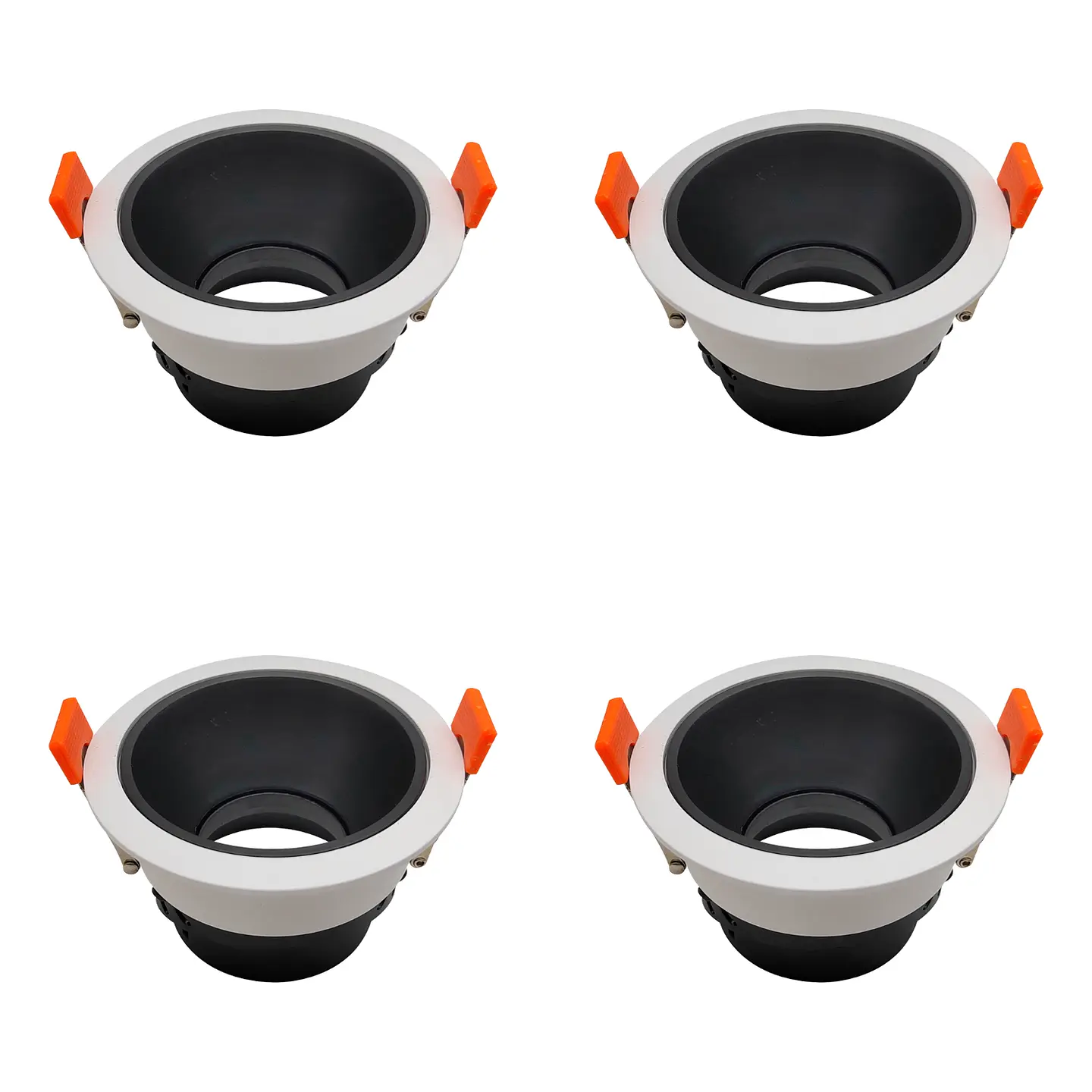 4 Pack Aro Empotrable para Spot c/Sócate GU10, Blanco/Negro, LUCERNA 1