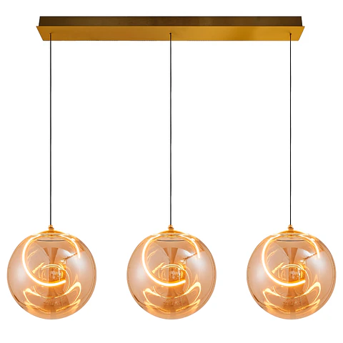 Lámpara Decorativa Colgante, 30W, Tres Tonos, Ambar C2, LUCERNA