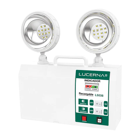 Lámpara de Emergencia  Superficial Doble Foco, 2 x 1.2W, LUCERNA
