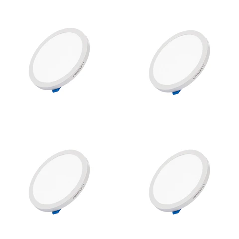 4 Pack Panel Empotrable Redondo 3″, 8W, 6500K, High Lumen, LUCERNA
