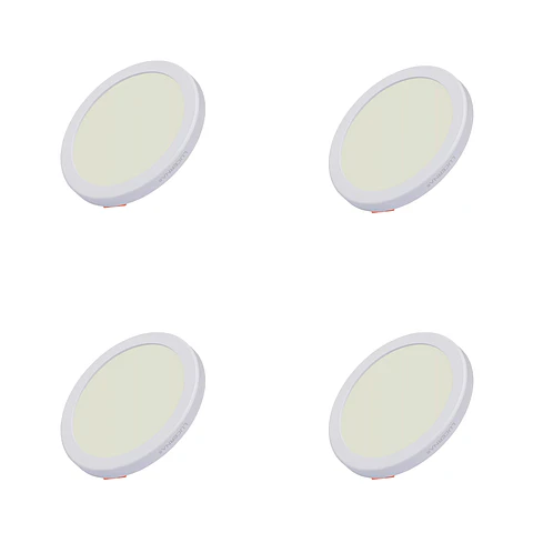 4 Pack Panel Empotrable Redondo Ajustable 3″, 6W, 4000K, LUCERNA