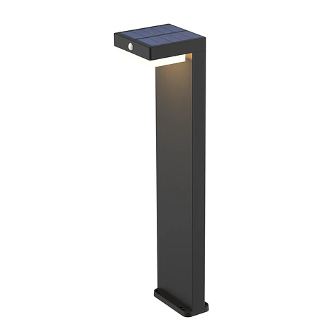 Lámpara Decorativa de Piso Negra Jardín Interior-Exterior, Carga Solar, 3 Tonos, LUCERNA