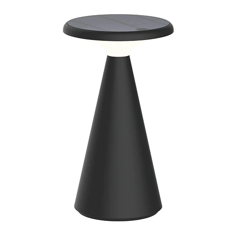 Lámpara Decorativa de Mesa Negra, Recargable USB, 3 Tonos, Funghi, LUCERNA