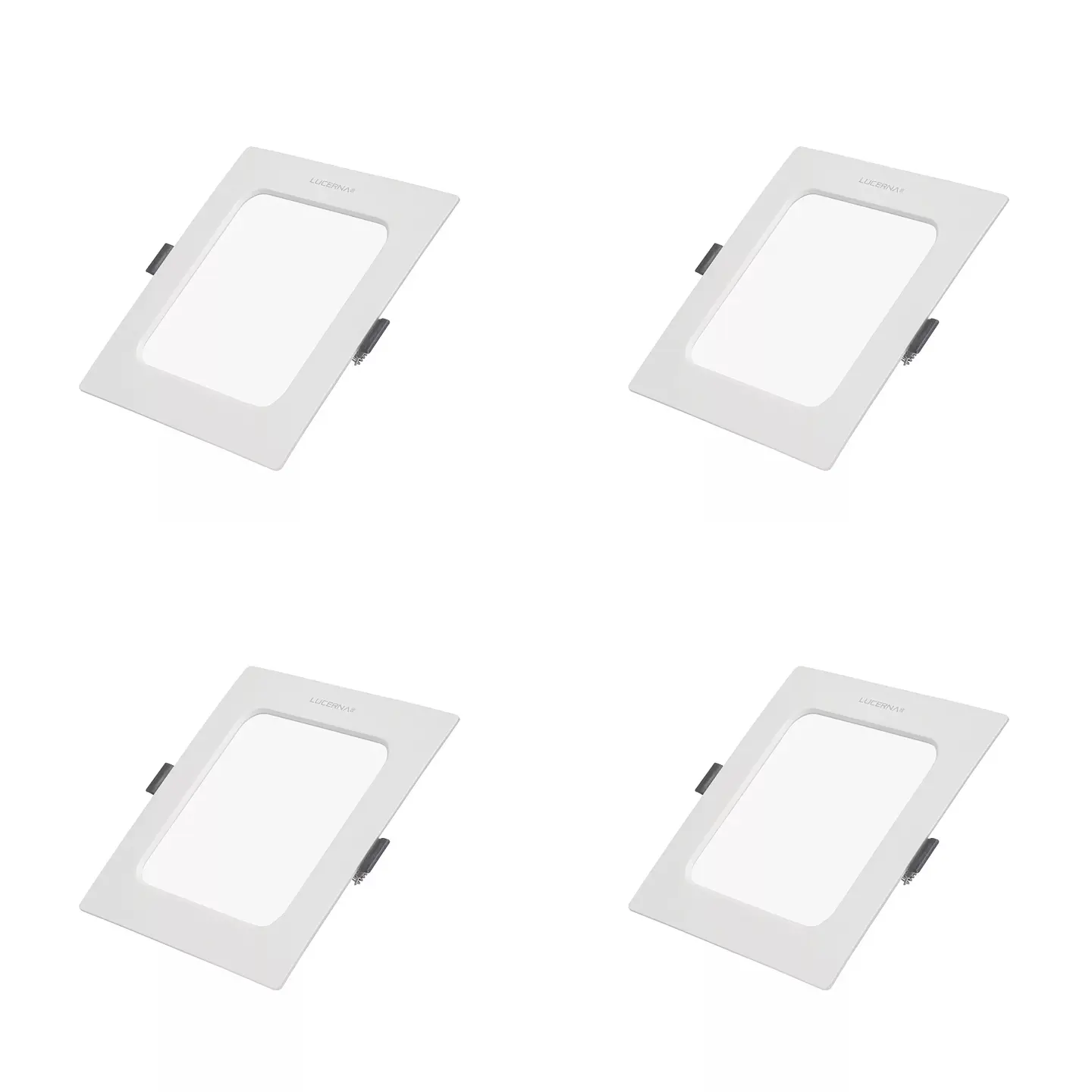 4 Pack Panel DOB Empotrable Cuadrado 4″, 6W, 6500K, Compact Lumen, LUCERNA 1