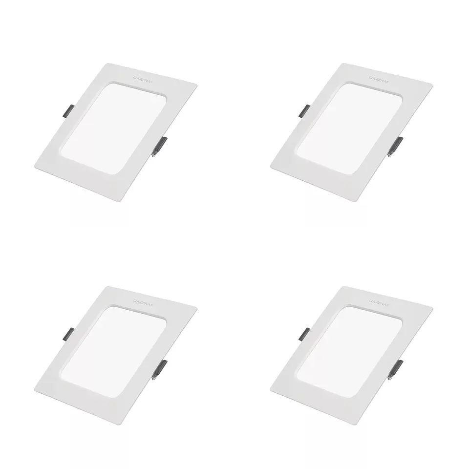 4 Pack Panel DOB Empotrable Cuadrado 4″, 6W, 6500K, Compact Lumen, LUCERNA 1