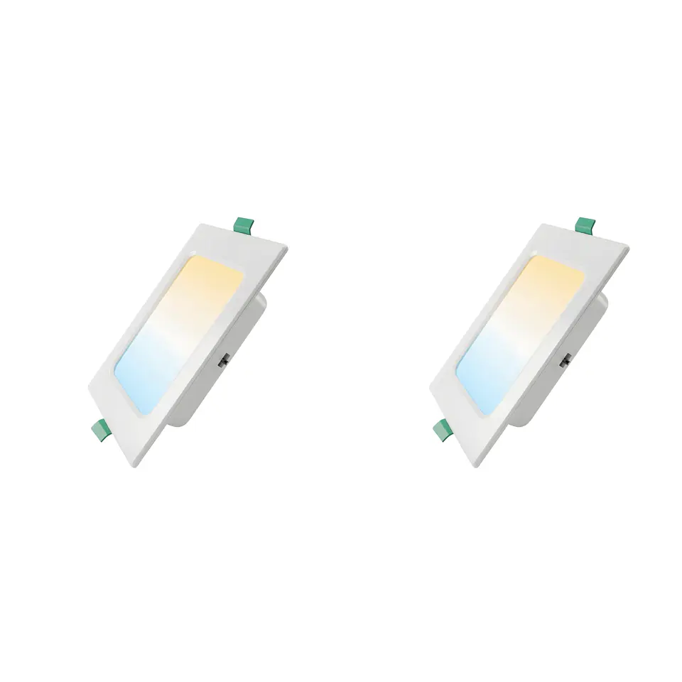 2 Pack Panel Empotrable Cuadrado 5″, 9W, Tres Tonos, CompactLumen, LUCERNA 1