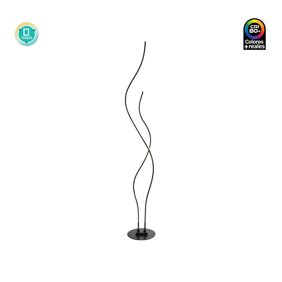 Lámpara Decorativa de Piso Negra, 42W, 3 Tonos, Pacific, LUCERNA 1