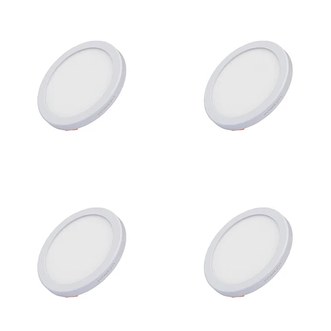 4 Pack Panel Empotrable Redondo Ajustable 3″, 6W, 6500K, LUCERNA