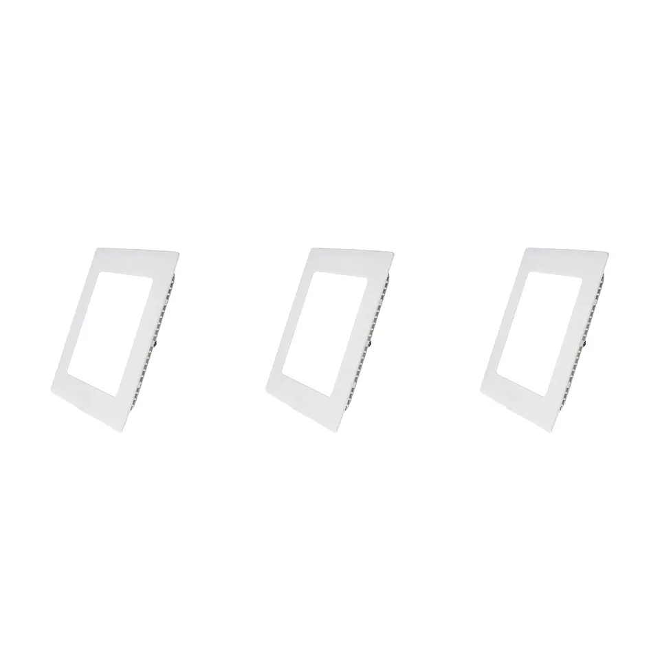 3 Pack Panel Empotrable Cuadrado 4″, 6W, 6500K, Línea Clásica, LUCERNA 1