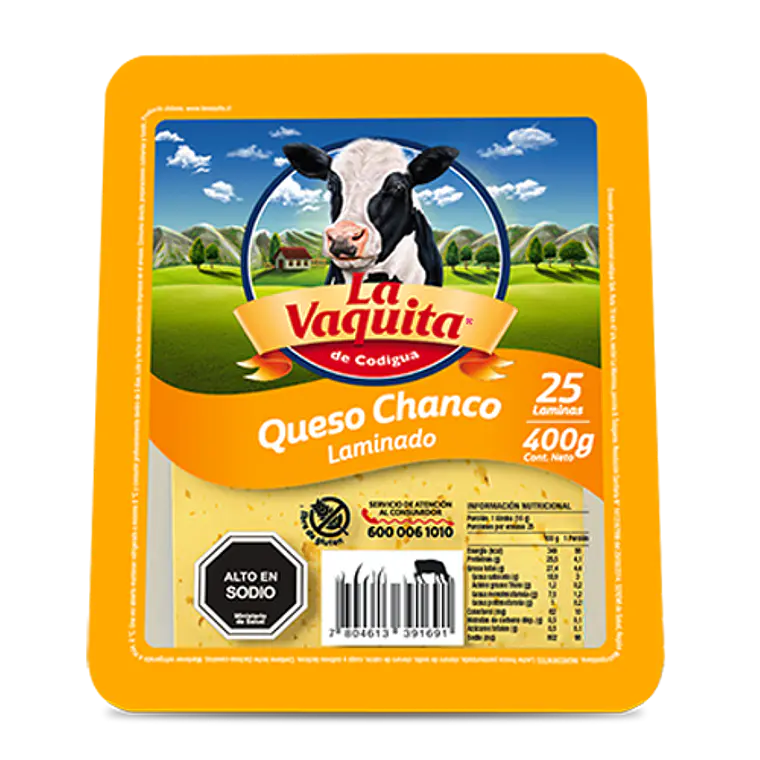 QUESO CHANCO LAMINADO LA VAQUITA 400G 1