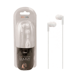 Audífono Gummy IN-EAR Manos Libres Blanco ($1.700 al comprar 3 unidades o más)