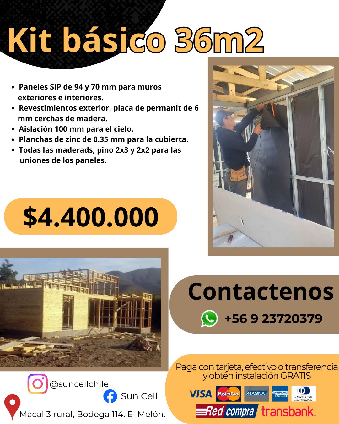 Kit  construcción casa prefabricada 36m2