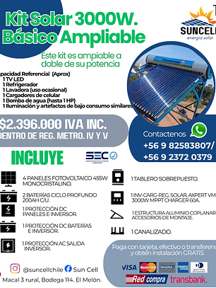 Kit Solar Fotovoltaico 3300w/5000 Básico
