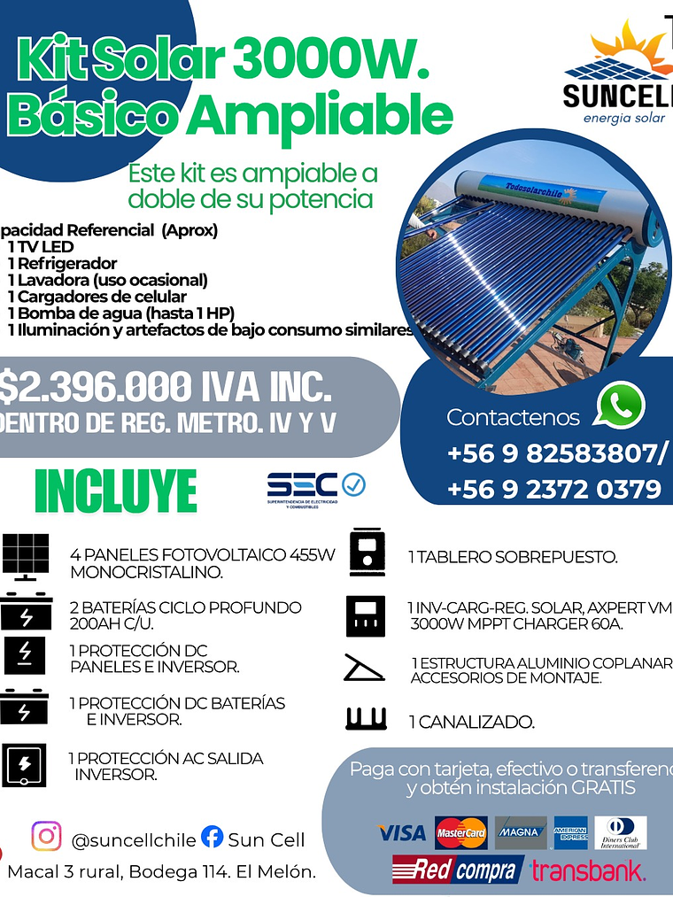 Kit Solar Fotovoltaico 3300w/5000 Básico 1