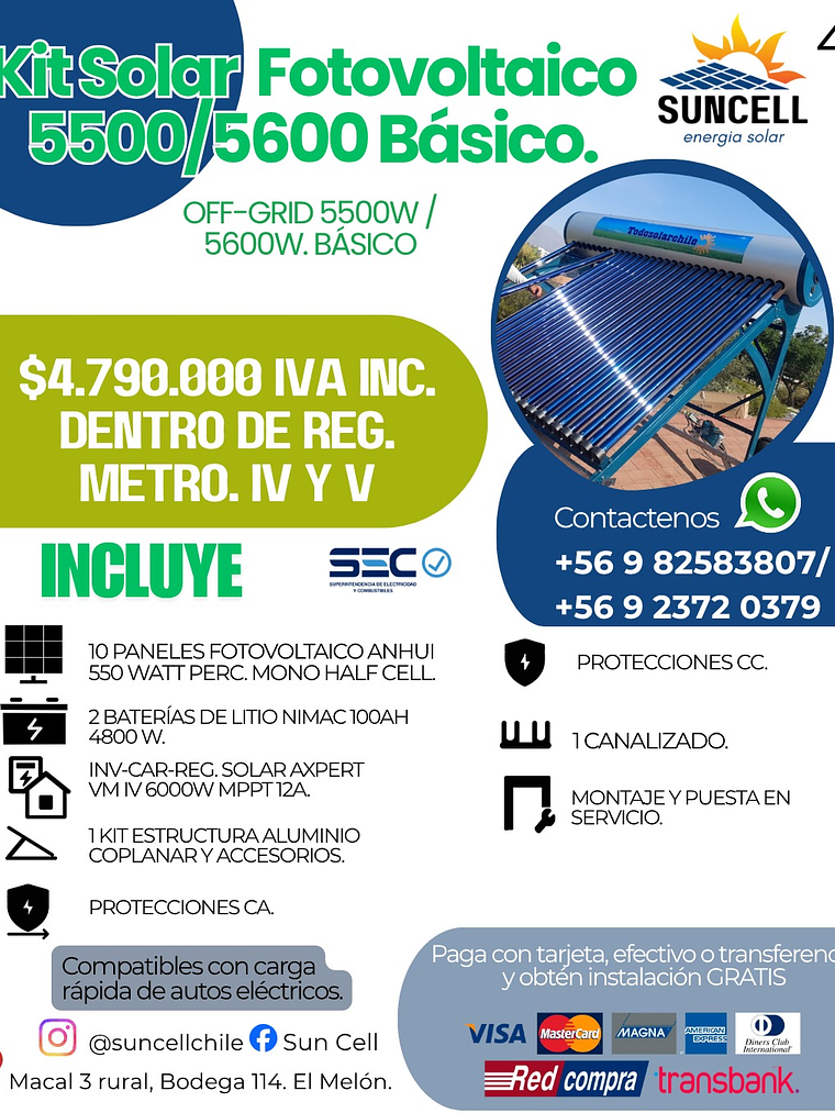 Kit Solar  Fotovoltaico 5500/5600 Básico. 2