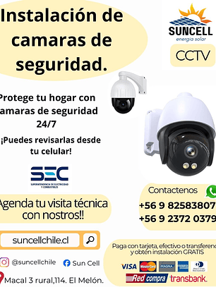 Instalación de camaras de seguridad.