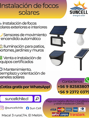 Instalación de focos solares