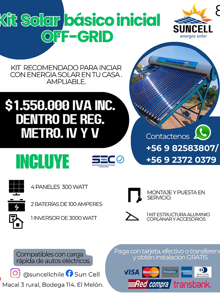 Kit Solar  básico inicial OFF-GRID 1