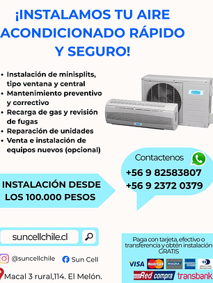 Instalación de aire acondicionado