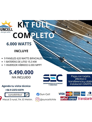 KIT FULL COMPLETO 6.000 WATTS