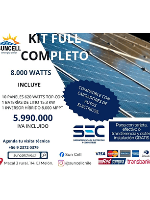 KIT FULL COMPLETO 8.000 WATTS