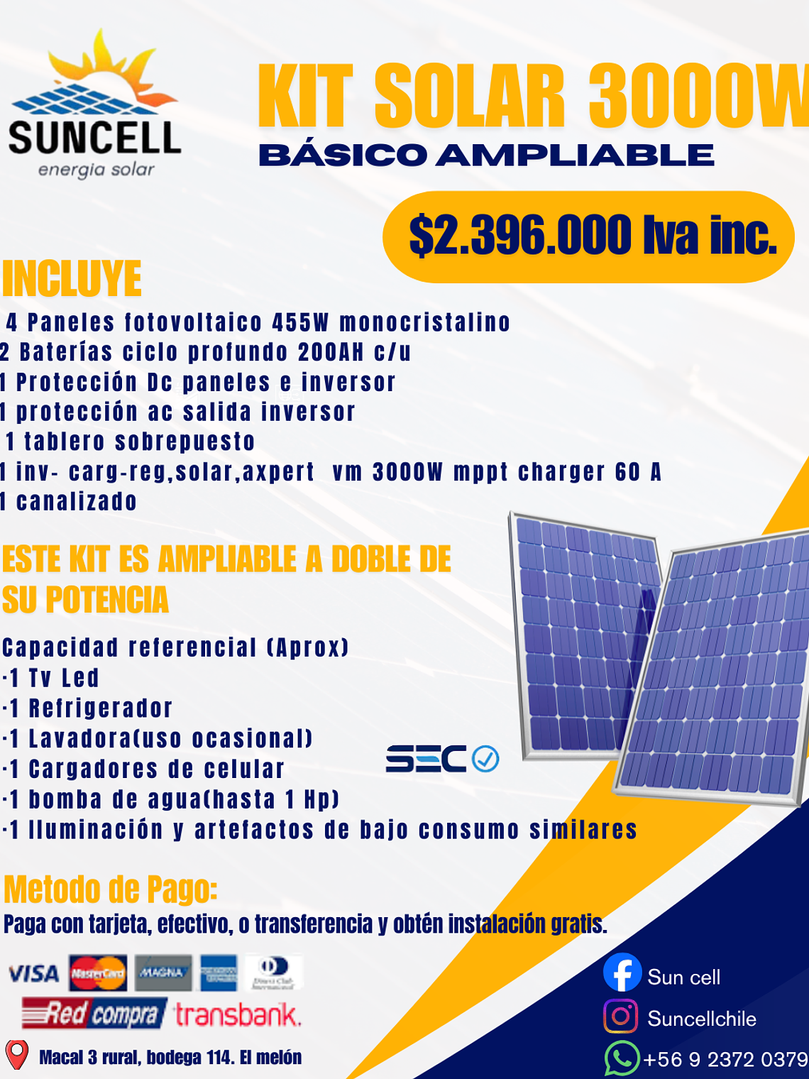Kit Solar Fotovoltaico 3300w/5000 Básico 1
