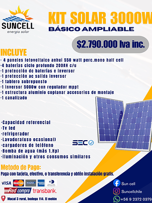Kit Solar Fotovoltaico  3300w/5000 Básico