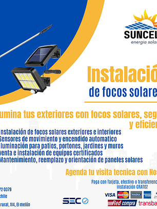 Instalación de focos solares