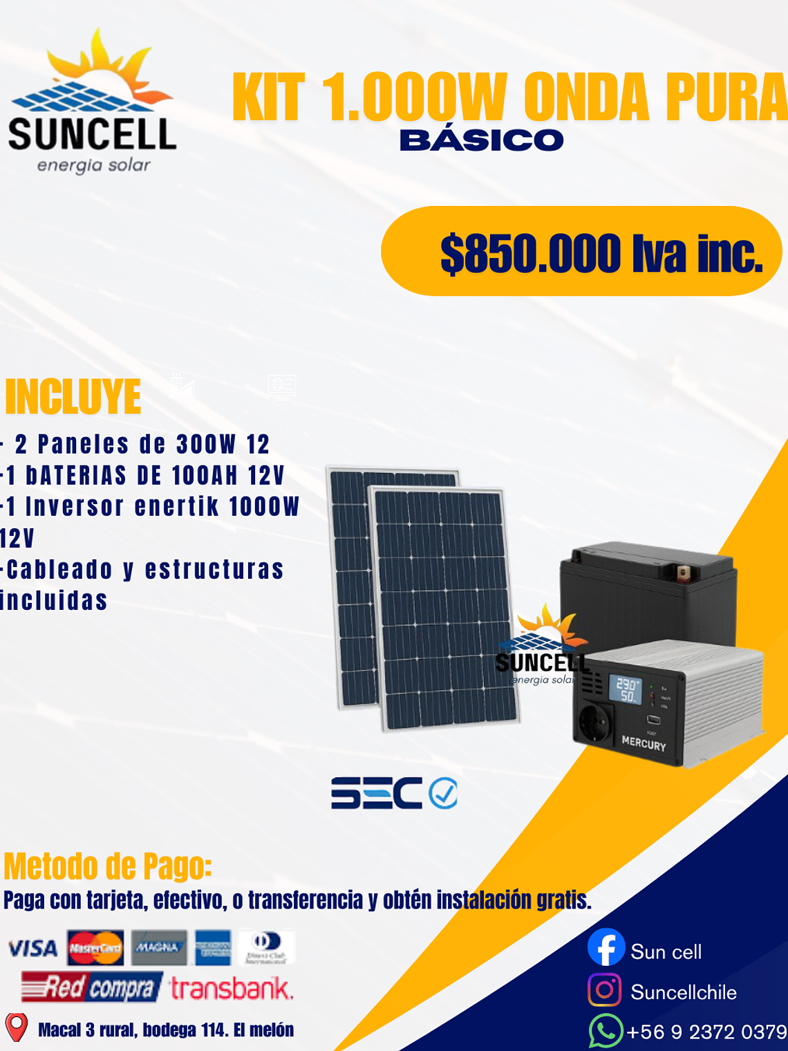 Kit 1.000W Onda Pura 1