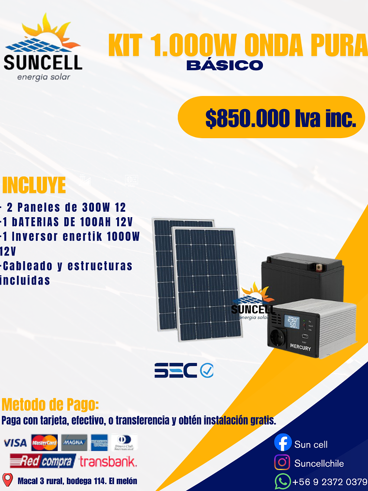 Kit 1.000W Onda Pura 1