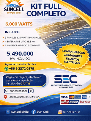 KIT FULL COMPLETO 6.000 WATTS