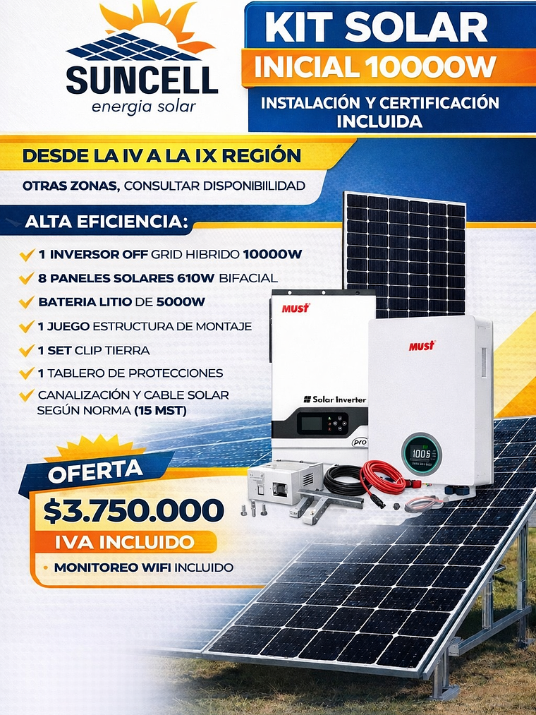 Kit solar 10000W 1