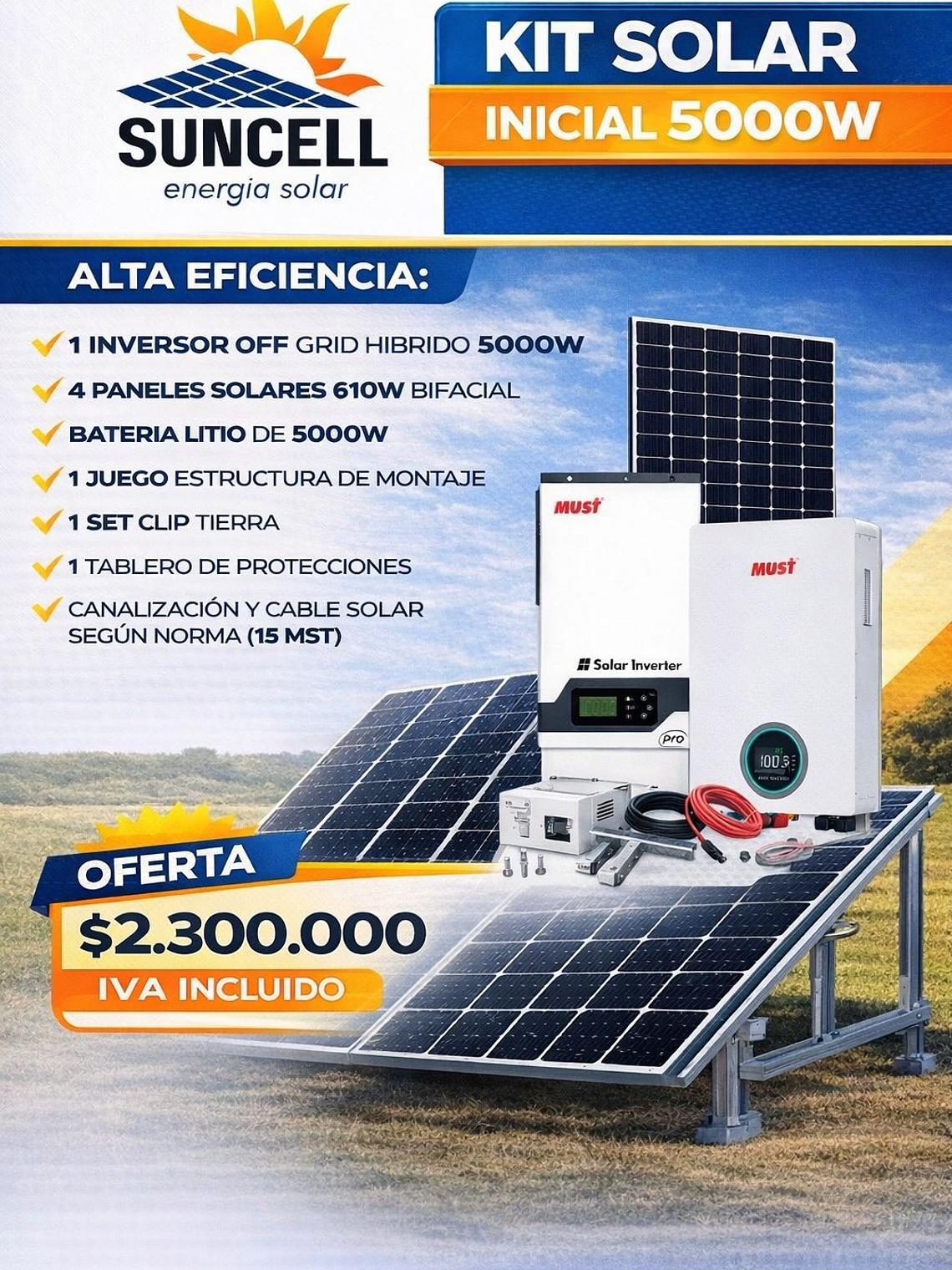 kit solar 5000w 1